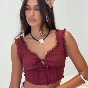 Princess Polly Scarlett wine top size 4